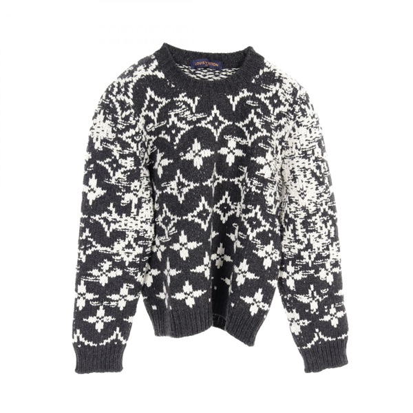 LOUIS VUITTON Distorted Monogram knitwear RM202 TPA HJN85W wool Used mens #L
