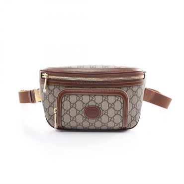 GUCCI GG Supreme Large Belt Waist bum bag 73324092THG8563 canvas leather beige