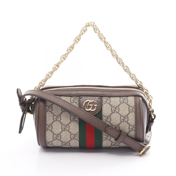 GUCCI Ophidia GG Supreme Mini chain crossbody Shoulder Bag 79520896IWG8745 brown