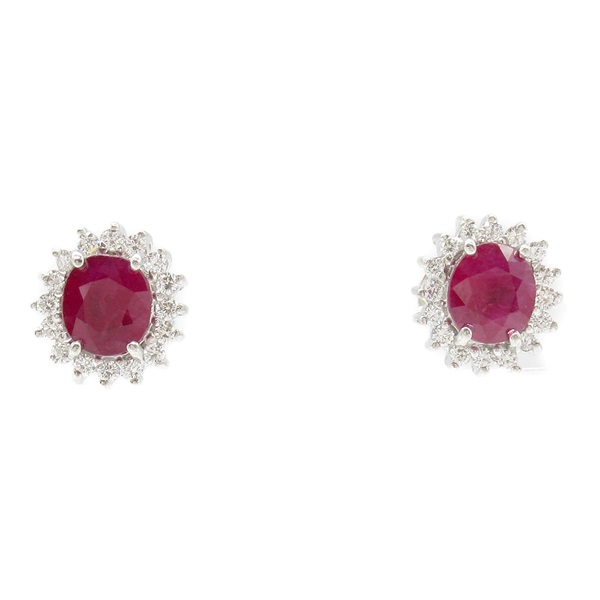 JEWELRY Ruby Pierced earrings Pt900 Platinum Red Used