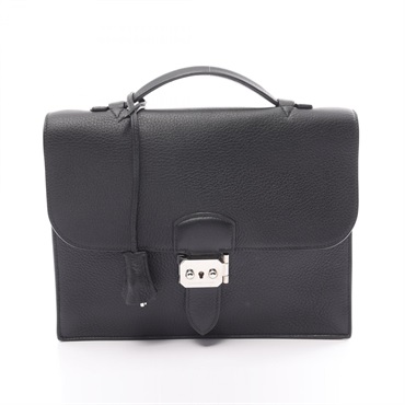 HERMES Sac A Depeche 27 Business bag L briefcase Taurillon Clemence Black SHW