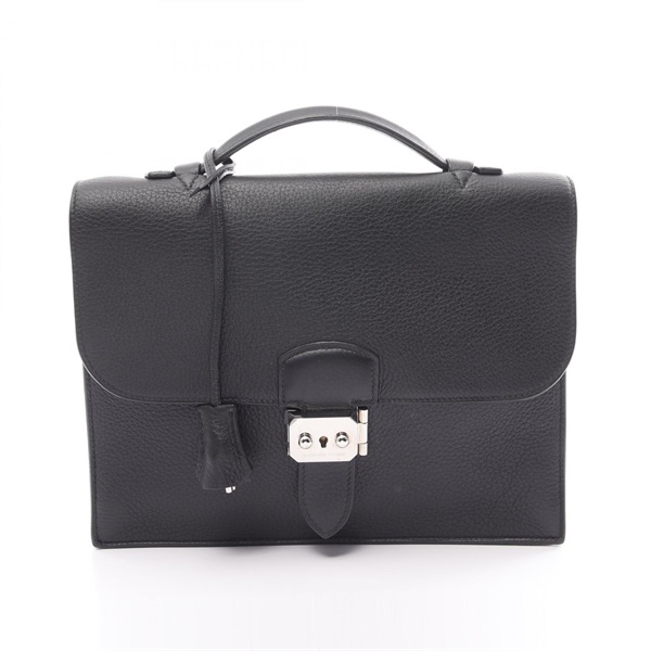 HERMES Sac A Depeche 27 Business bag L briefcase Taurillon Clemence Black SHW