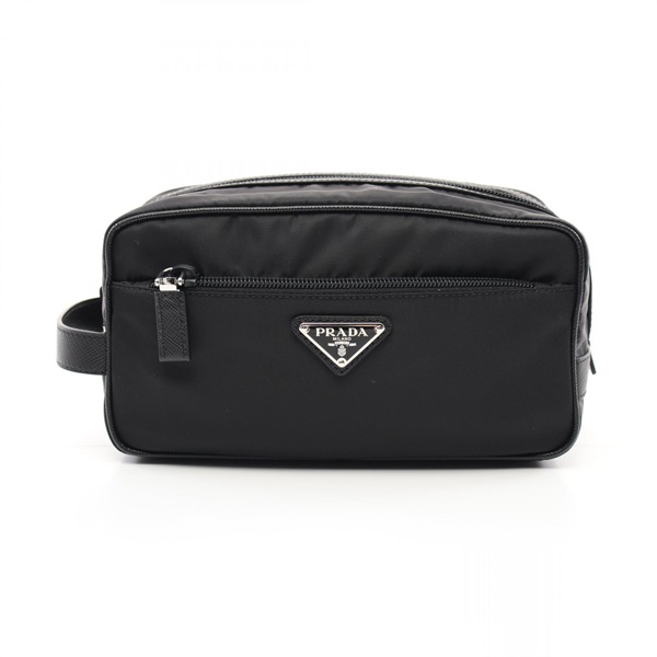PRADA TESSUTO SAFFI travel pouch bag 2NA8192DMHF0002 Nylon leather Black NEW