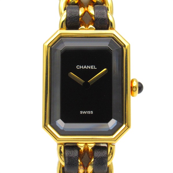 CHANEL Premiere S Wrist Watch H0001 Quartz Gold Plated leather Used Women