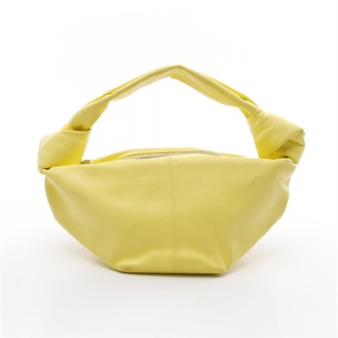 BOTTEGA VENETA double knot top handle Handbag 629635 leather Yellow Used Women