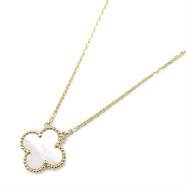 Van Cleef & Arpels Vintage Alhambra Mother of Pearl Necklace 18KYG White Used