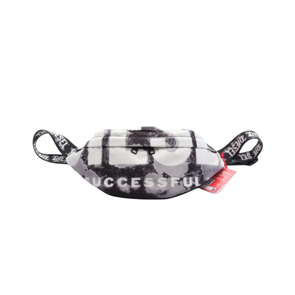 DIESEL RAVE BELT BAG X09475P6338T8013 Nylon Gray Black White NEW mens