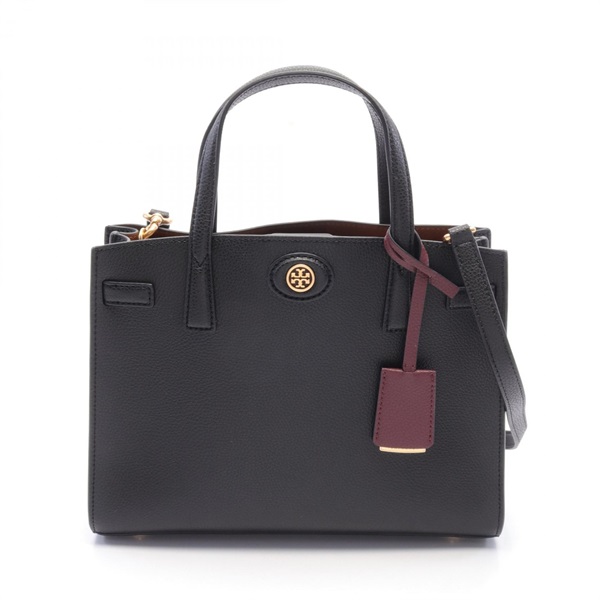 Tory Burch Robinson Shoulder Tote Hand Bag 143194001 leather Black NEW Women