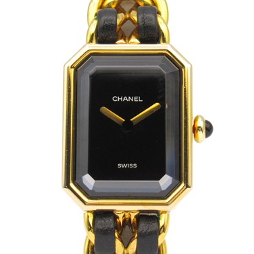 CHANEL Premiere S Wrist Watch H0001 Quartz Gold Plated leather Used Women CC
