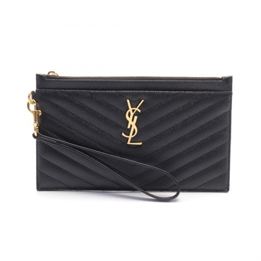 SAINT LAURENT business clutch bag 636313BOW011000 leather Black NEW mens GHW