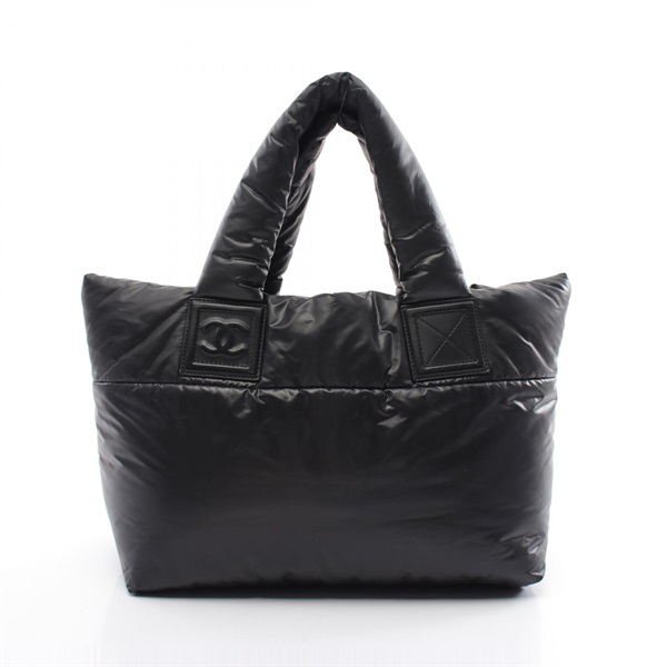 CHANEL Coco cocoon PM Hand Tote Bag A47108 Nylon leather Black Used Women CC