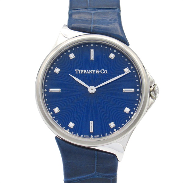 TIFFANY＆CO metro 2 hand Wrist Watch 60874778 Quartz SS Leather Used Women