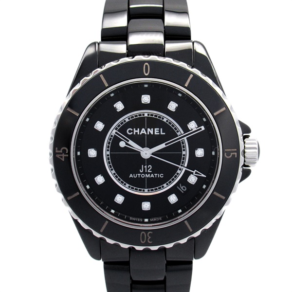 CHANEL J12 12P Diamond Wrist Watch H5702 Automatic ceramic Used mens