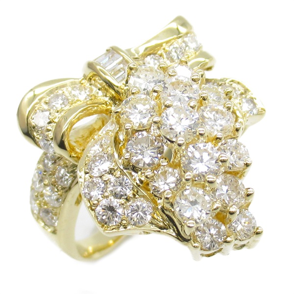 JEWELRY Diamond Ring 18KYG Yellow Gold Used women US size 5.5