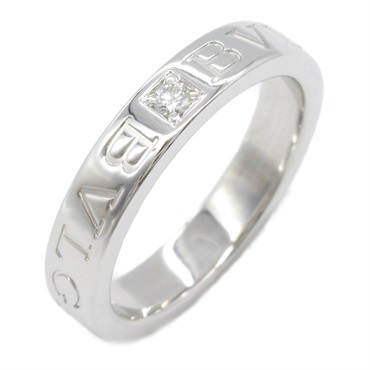 BVLGARI BVLGARI Double Logo 1PDiamond Ring 18KWG white gold Used US size 6.75#54