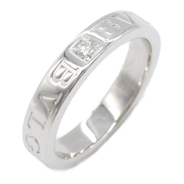 BVLGARI BVLGARI Double Logo 1PDiamond Ring 18KWG white gold Used US size 6.75#54