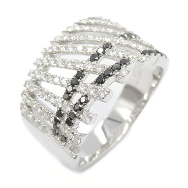 JEWELRY Diamond Ring 18KWG White Gold Black Used women US size 11