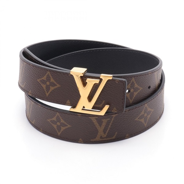 LOUIS VUITTON Ceinture LV Initials 30MM belt M9453 Monogram canvas Brown Used