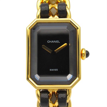 CHANEL Premiere S Wrist Watch H0001 Quartz Gold Plated leather Used Women CC