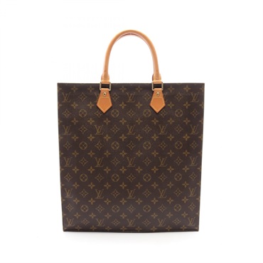 LOUIS VUITTON Sac plat tote hand bag M51140 Monogram Canvas Brown Used LV