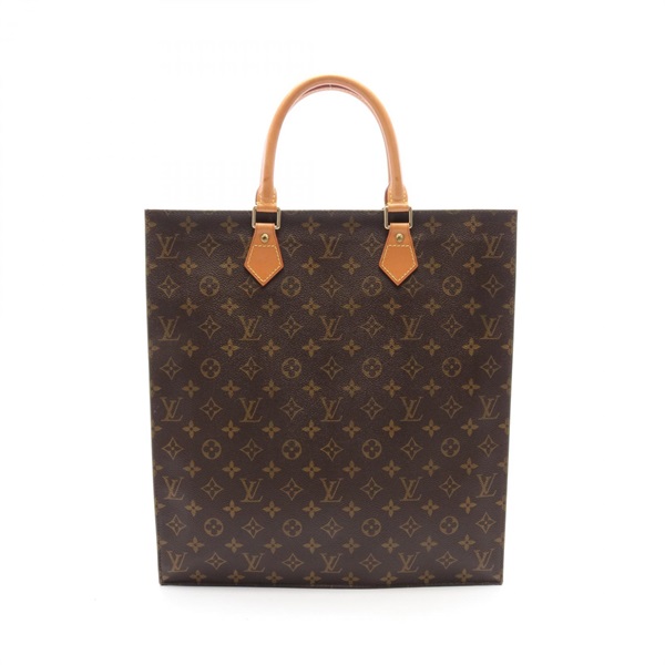 LOUIS VUITTON Sac plat tote hand bag M51140 Monogram Canvas Brown Used LV
