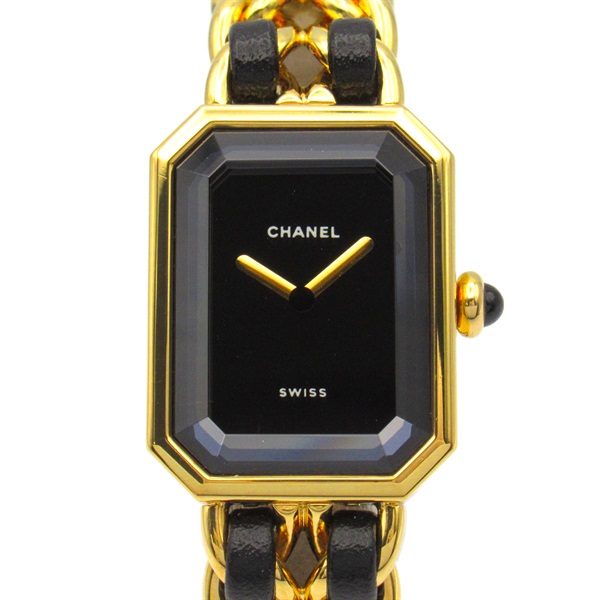 CHANEL Premiere S Wrist Watch H0001 Quartz Gold Plated leather Used Women CC