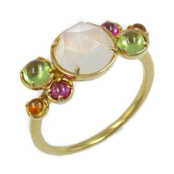 JEWELRY Ring K18 YG Yellow Gold Multicolor colored stone Used US#6.25
