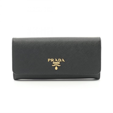 PRADA SAFFIANO METAL Bifold purse wallet 1MH132QWAF0002 leather Black NEW Women