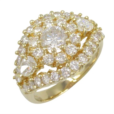 JEWELRY Diamond Ring 18KYG Yellow Gold Used women US size 6.5