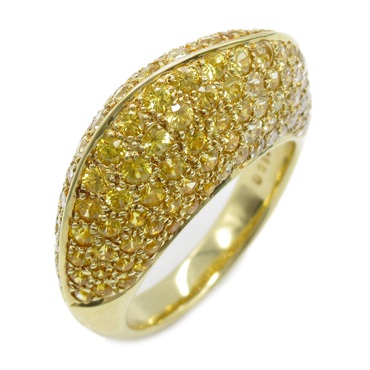 JEWELRY Yellow sapphire Diamond Ring 18KYG Gold Used women US size 6.5