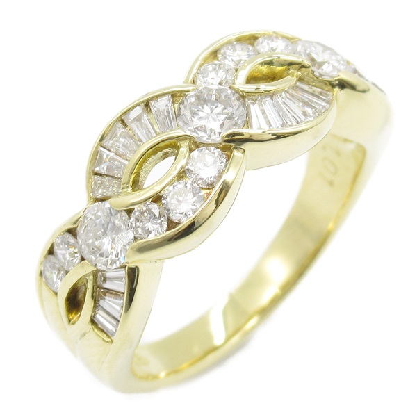 JEWELRY Diamond Ring 18KYG Yellow Gold Used women US size 5.5
