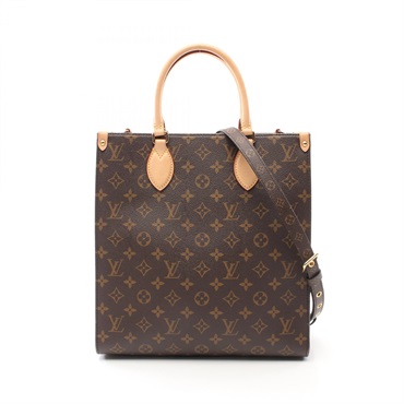 LOUIS VUITTON Sac Plat PM 2way Tote Bag M45848 Monogram canvas Brown Used Women