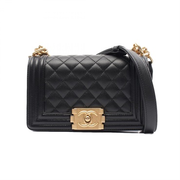 CHANEL Boy Chanel Small Matelasse chain Shoulder Bag A67085 leather Black GHW