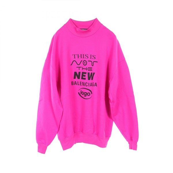 BALENCIAGA THIS IS NOT Sweatshirt 652981 cotton Nylon Pink Used unisex #S