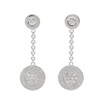 BVLGARI BVLGARI Pavé Diamond Pierced Earrings 18KWG White Gold Used women
