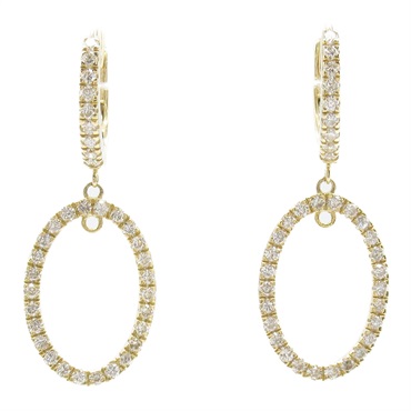 JEWELRY Diamond Pierced earrings K18 YG Yellow Gold Clear Used