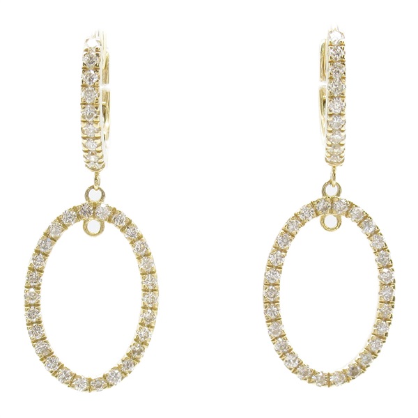 JEWELRY Diamond Pierced earrings K18 YG Yellow Gold Clear Used