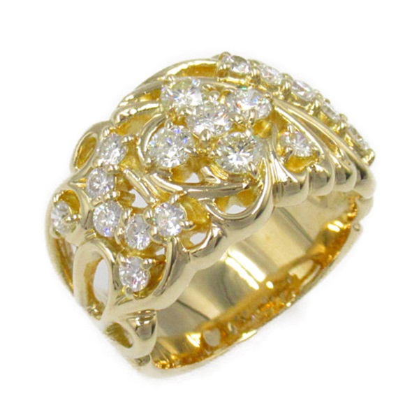 JEWELRY Diamond Ring 18KYG Yellow Gold Used women US size 6.5