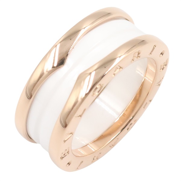 BVLGARI B-zero1 Ceramic 2Band Ring 18KPG Pink Rose Gold Used women US size 5.75