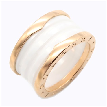 BVLGARI B-zero1 Ceramic Ring 4 Bands 18KPG Gold Used unisex US size 6.75 #54