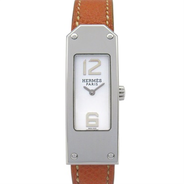 HERMES Kelly 2 Wrist Watch KT1.210 Quartz Stainless Steel Leather Used Women