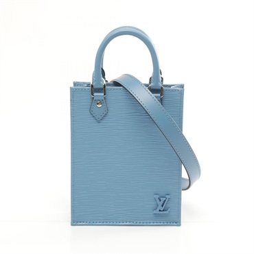LOUIS VUITTON Petit Sac Plat 2way Handbag M80167 Epi leather Blue Used Women LV