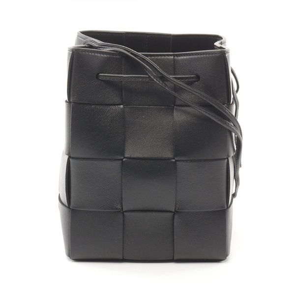 BOTTEGA VENETA Small Cassette Bucket Shoulder Bag leather Black NEW Women