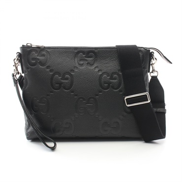 GUCCI Jumbo GG Medium Messenger Shoulder Bag 696009AABY71000 leather Black NEW