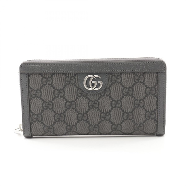 GUCCI Ophidia GG Supreme Around long wallet 706844UULBN1244 canvas Gray NEW mens