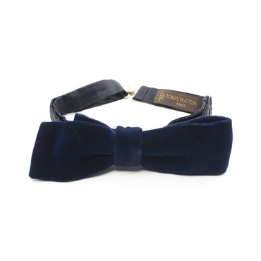 LOUIS VUITTON Bow Tie Fabric silk Navy Black Used mens
