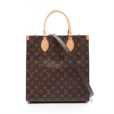 LOUIS VUITTON Sac Plat PM 2way Tote Bag M45848 Monogram canvas Brown Used LV