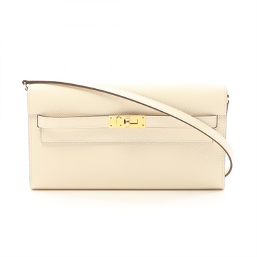 HERMES Kelly to go Shoulder crossbody Bag W Epsom Beige Nata GHW