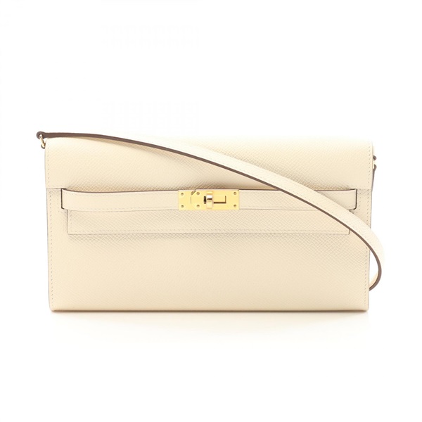 HERMES Kelly to go Shoulder crossbody Bag W Epsom Beige Nata GHW
