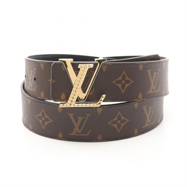 LOUIS VUITTON LV Ceinture Diamond belt M0381 Monogram canvas Brown Black Used